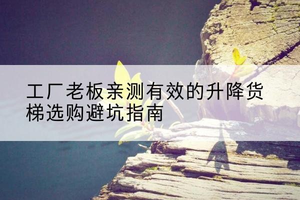 陈仓升降货梯怎么选-工厂老板亲测有效的升降货梯选购避坑指南